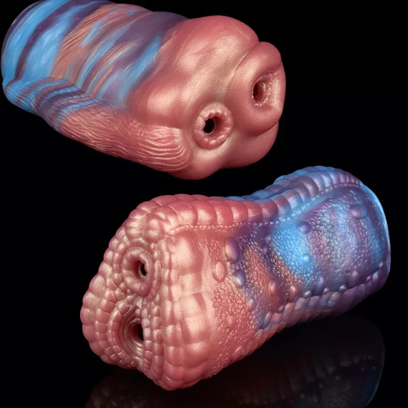 All Dual Channel Male Masturbator Soft Silicone Real Animal Vaginal and Anal Masturbation Doll Pocket Pussy Sex Toy for Men