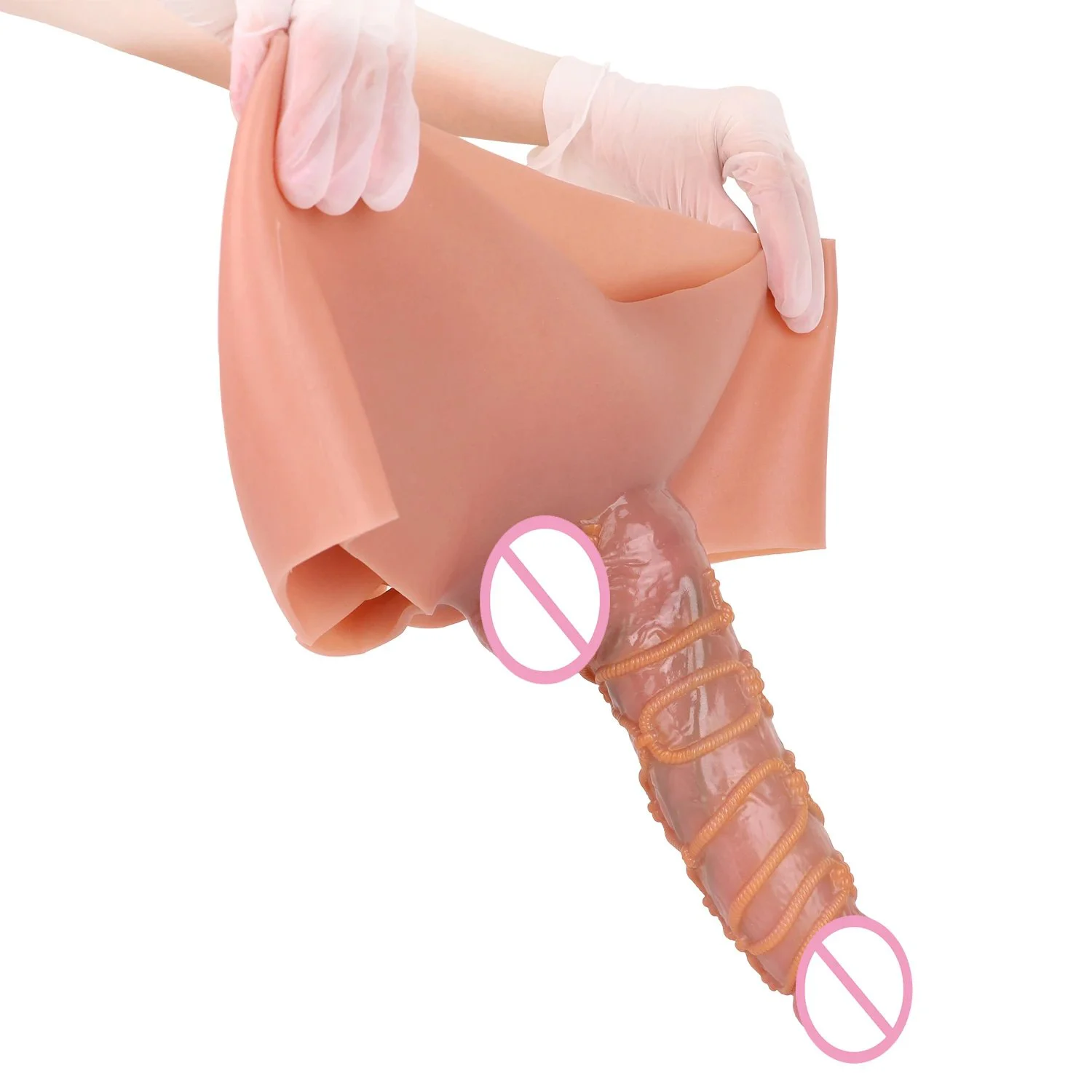 Wearable Hollow Dildo Silicone Pants With Realistic Penis Mastuebator Sex Toy for Man