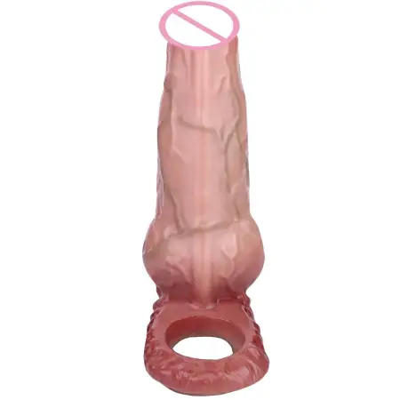 6inch Realistic Silicone Penis Sleeve Inner Wall Thread Design Penis Extension Sleeve Penis Enlargement Cock Sex Toy for Man