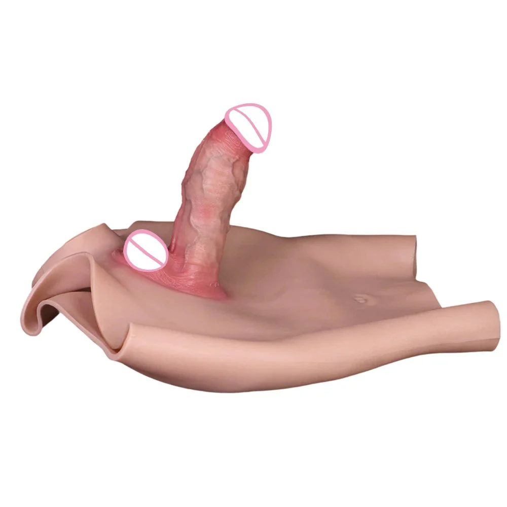 Strap on Dildo Panties,Ultra Elastic Wearable with 8'' Realistic Hollow Strap on Dildos,Penis Sleeve Pant Sex Toys for Men