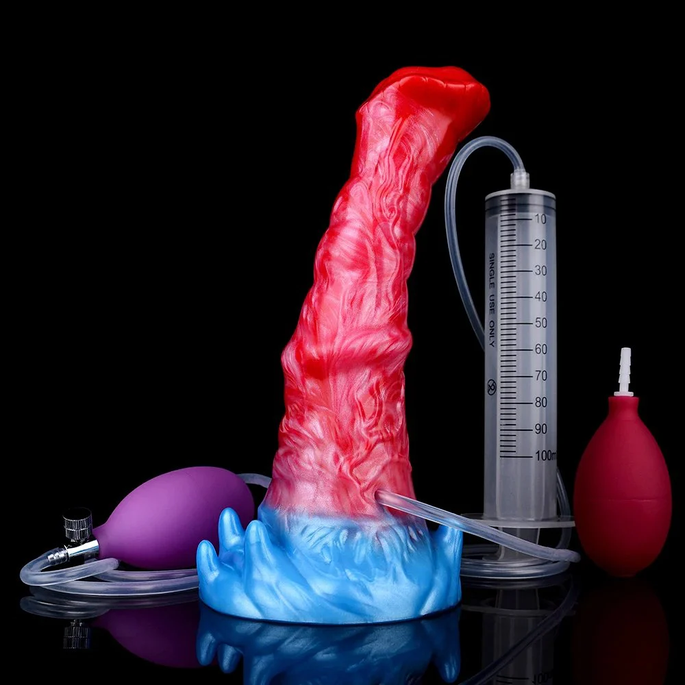 Squirting Inflatable Monster Dildo with Suction Cup Anal Plug Adult Sex Toys Anus Expansion Dildo Prostate Massager for 18+