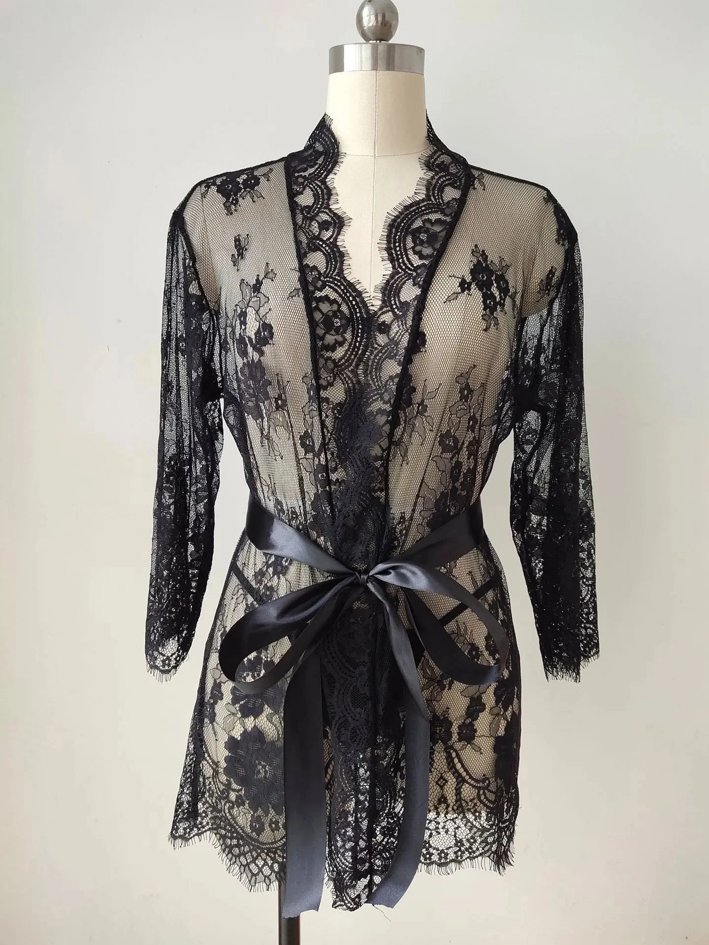 Lace Mesh Nightgown Sexy Sleepwear Lace Transparent Nightwear Plus Size Lingerie