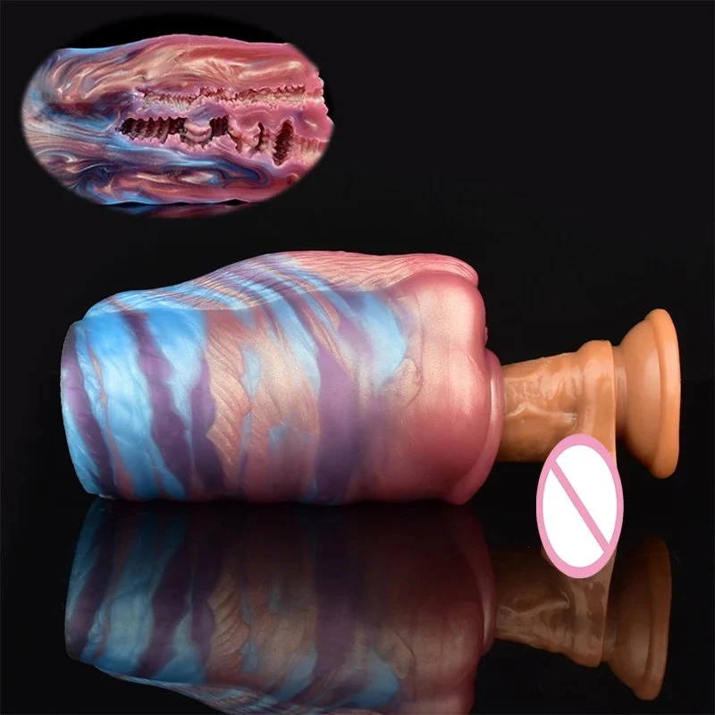 All Dual Channel Male Masturbator Soft Silicone Real Animal Vaginal and Anal Masturbation Doll Pocket Pussy Sex Toy for Men