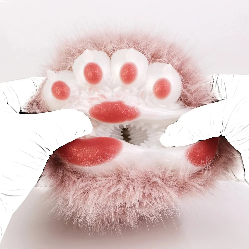 Animal Cat Claw Animal Fur Pocket Pussy Male Masturbator Soft Silicone Single Vagina Penis Stroker Massage Sex Toy for Men