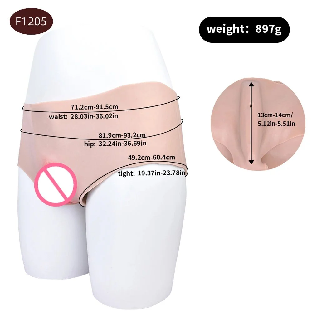 Vagina Boxer Briefs Silicone Underwear Panties Hip and Butt Enhancer for Crossdressing Transgender