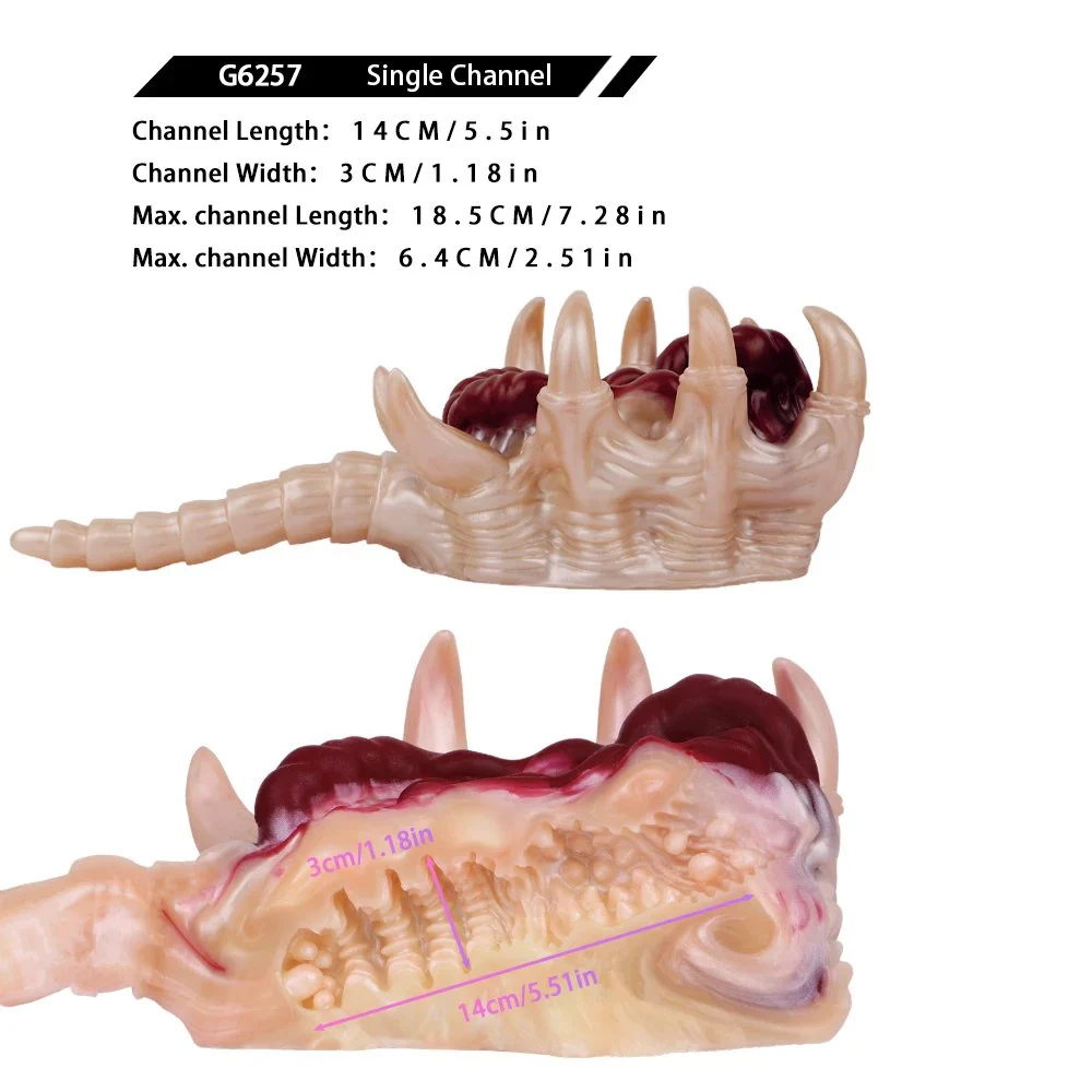 Animal-like Design Men Masturbator with Single Channel Soul Embracer Facehugger Aircraft Masturbator for Men