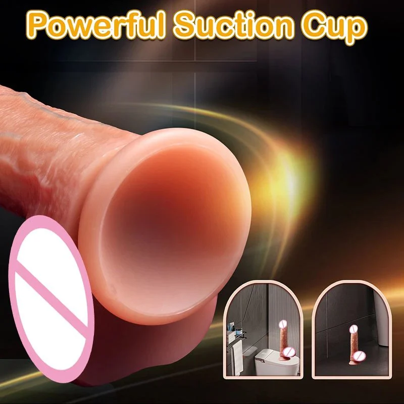 Spray Water Sliding Foreskin Dildo Ejaculating Penis Realistic Soft Silicone Squirting Dildo Sex Toys for Women with Suction Cup