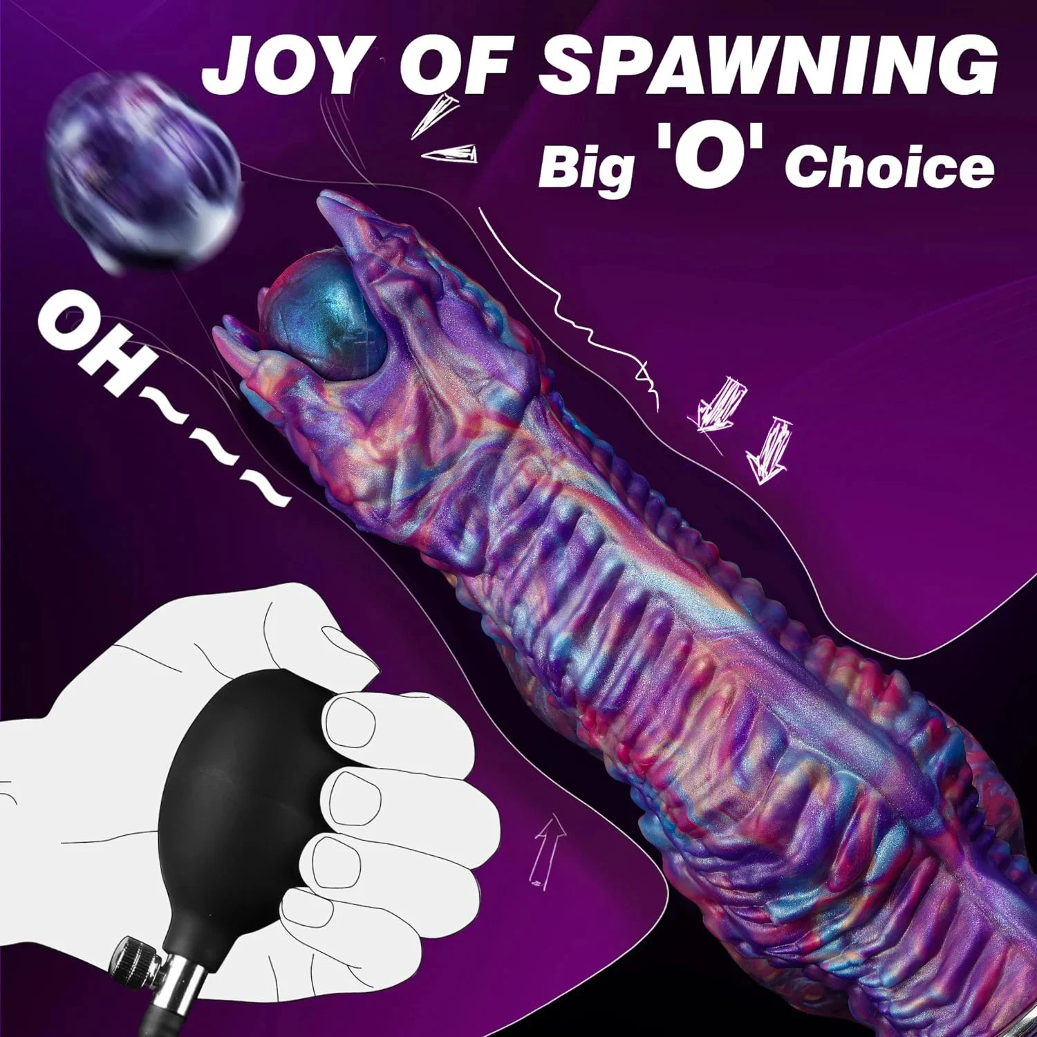 Monster Thick Ovipositor Dildo 4 Eggs Big Fantasy Anal Horse Knot Dragon Inflatable Pump Dog Sex Toy Soft Silicone Waterproof