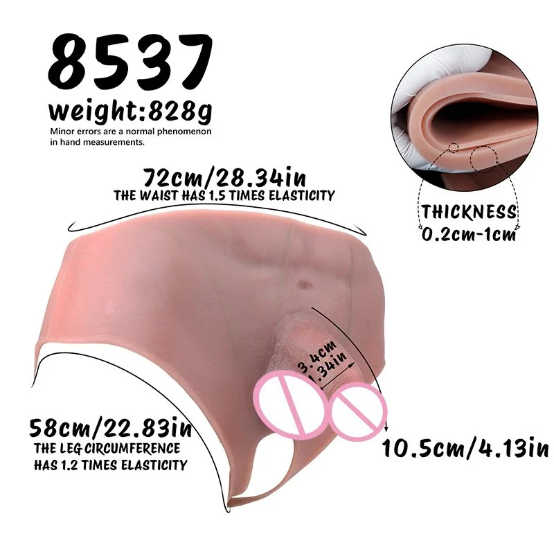Wearable Dildo Panty Strap on Short Penis Pants With Ultra Realistic Abs Design for FTM Crossdresser Sex Toys