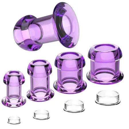 4-Piece Hollow Tunnel Anal Butt Plug Set Waterproof Eco-Friendly Pure Natural Plants for Beginners Advanced Sex Toy
