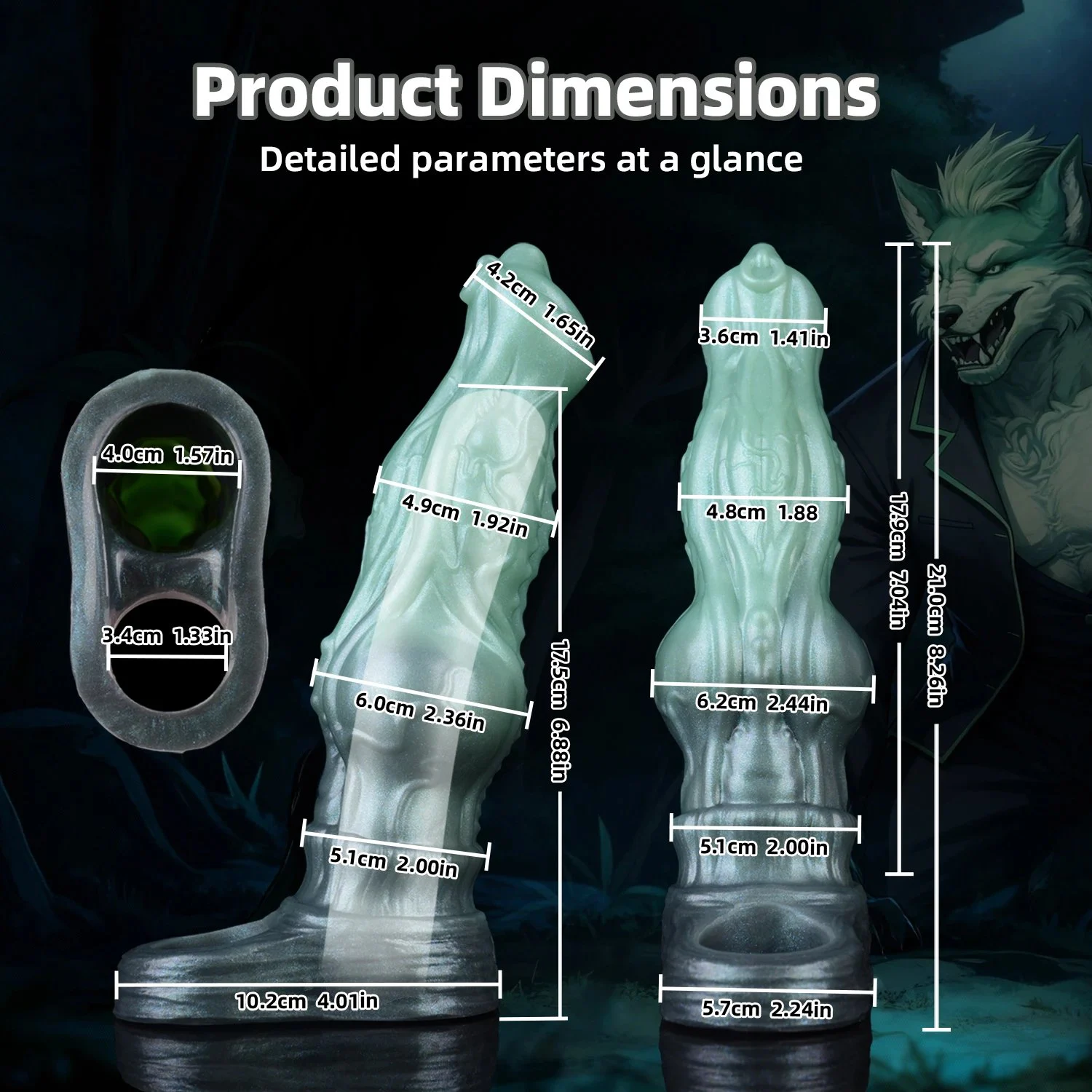 8.26in Fantasy Hunter Gentleman Penis Sleeve Effectively Extends and Enhances with Internal Textures Increases Sensation for Men
