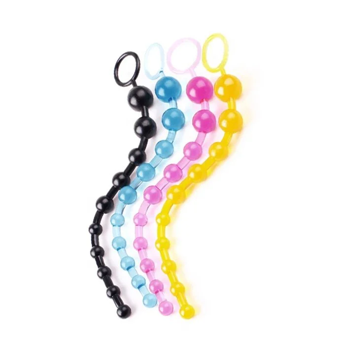 Adult Men's Anal Beads Sex Toys 10 Butt Plug with Finger Loop for Convenient Masturbation