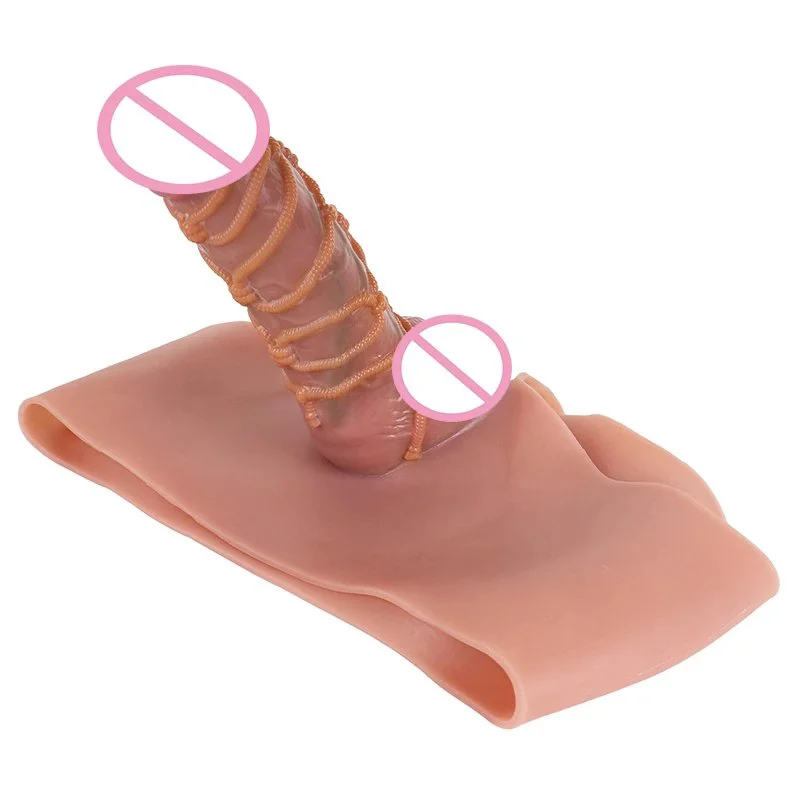 Realistic Hollow Strap on Dildo Silicone Penis Sleeve Pants Wearable Dildo for Men Extender Enlargement Adult Sex Toys