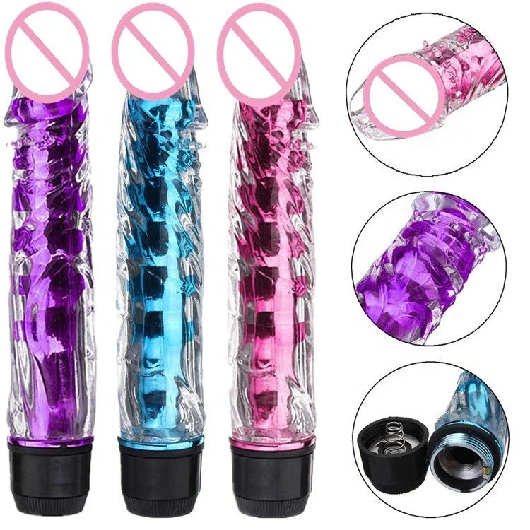 Multi-speed Sex Toys G Spot Jelly Dildo Vibrator for Women Soft Crystal Dildo Wand Vibrator