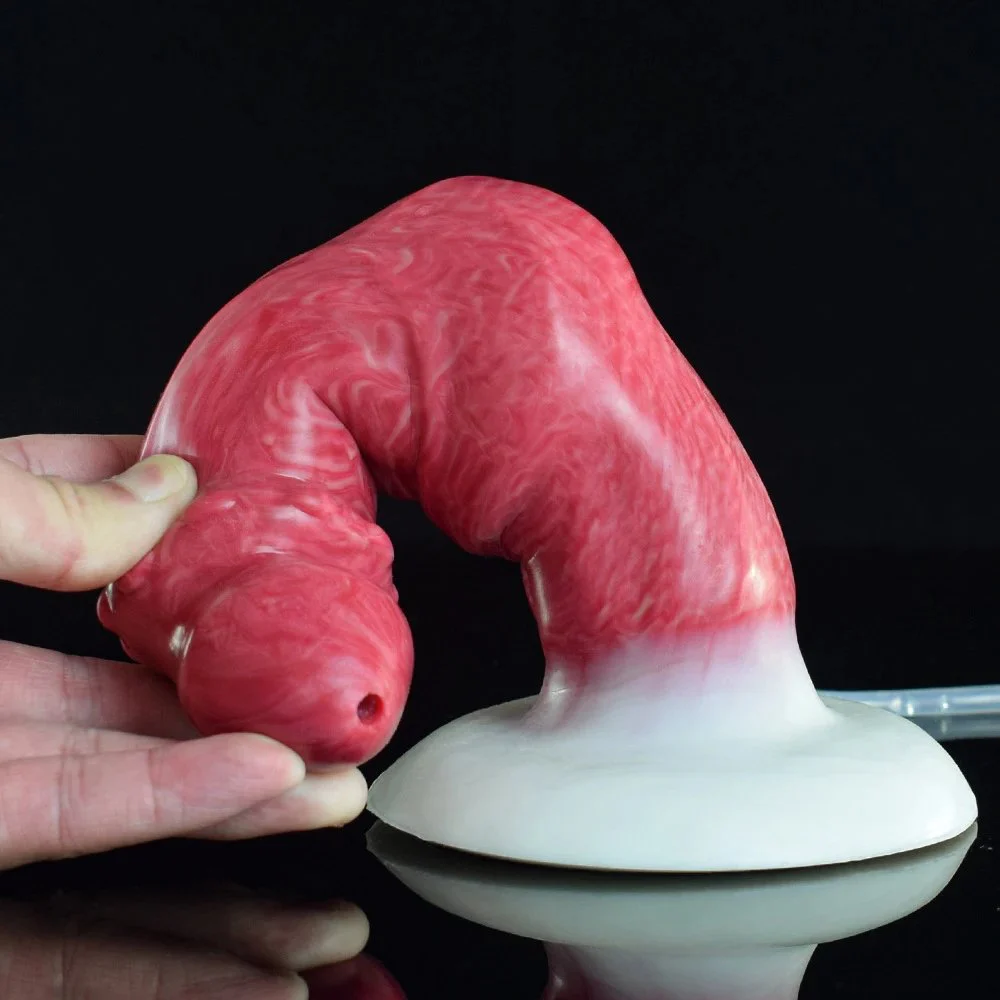 New Style Squirting Monster Suction Cup Dog Knot Fantsay Realistic Penis Silicone Dildo for Female Male