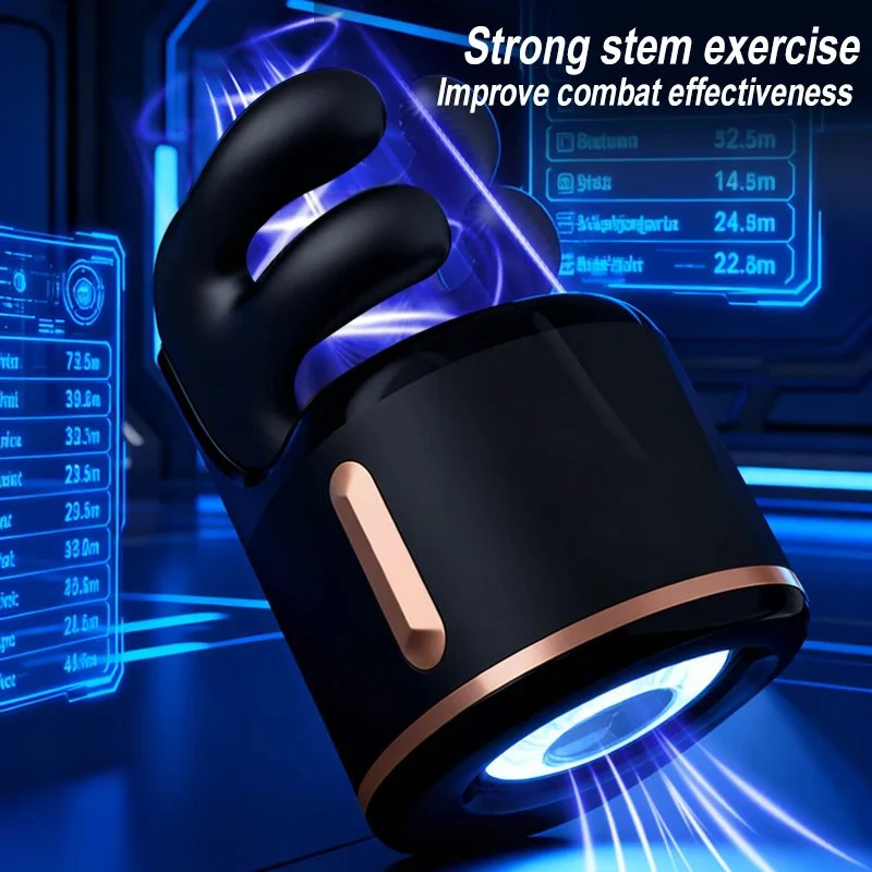 Automatic Dual Motor Strong Vibration 9-frequency Rotation Clamp Sucking Function Airplane-shaped Male Masturbator Adult