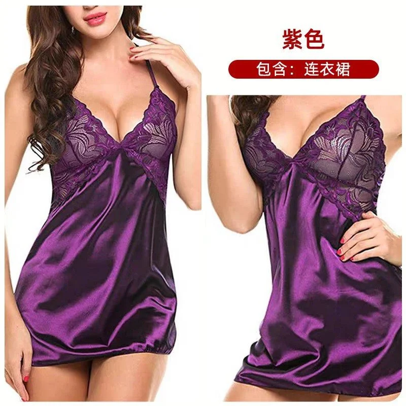 New Sleeveless Backless Lingerie Women Sexy Sleepwear Nightdress Plus Size