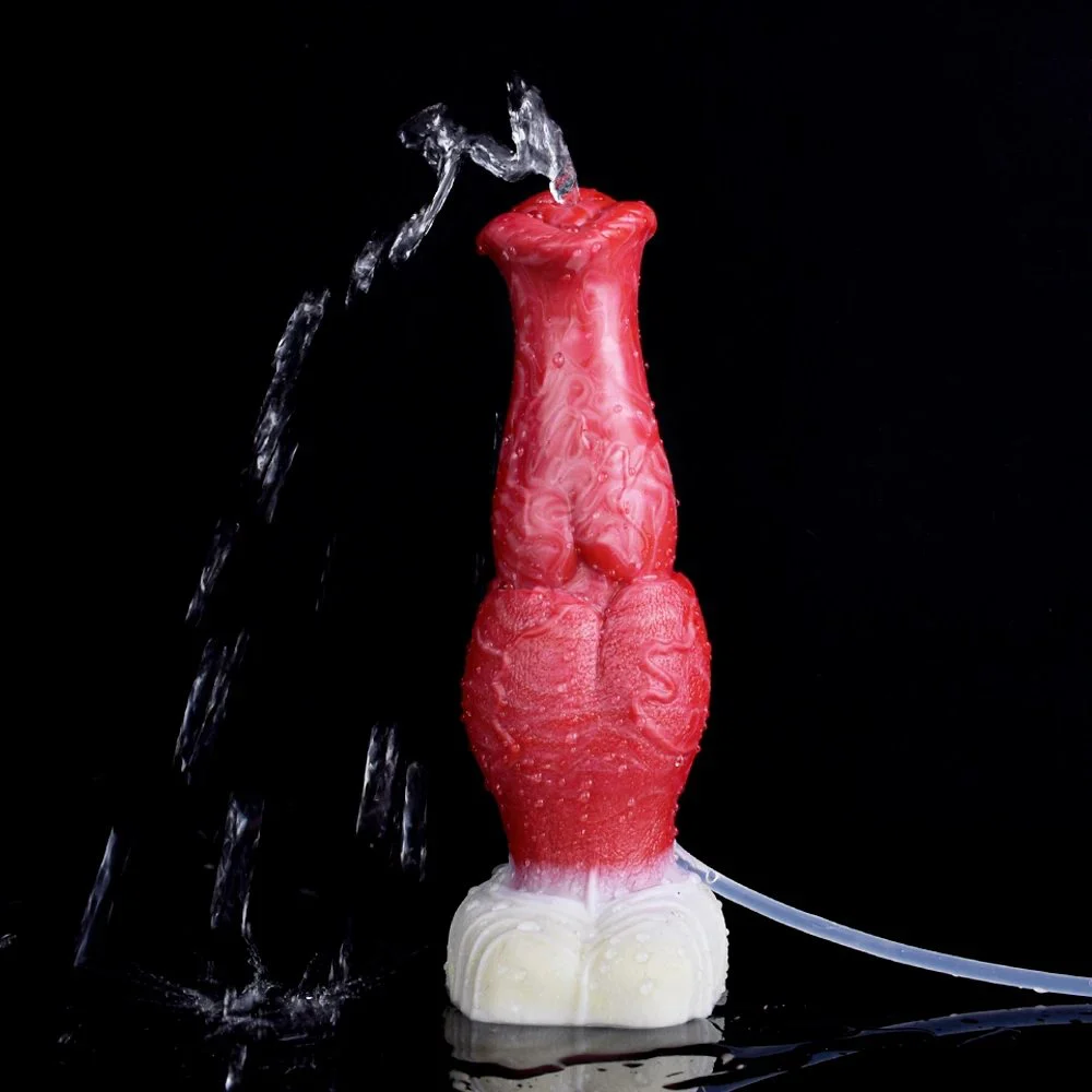 Squirting Dog Knot Dildo Realistic Ejaculating Penis Squirting Knot Dildo for Women Sex Toy