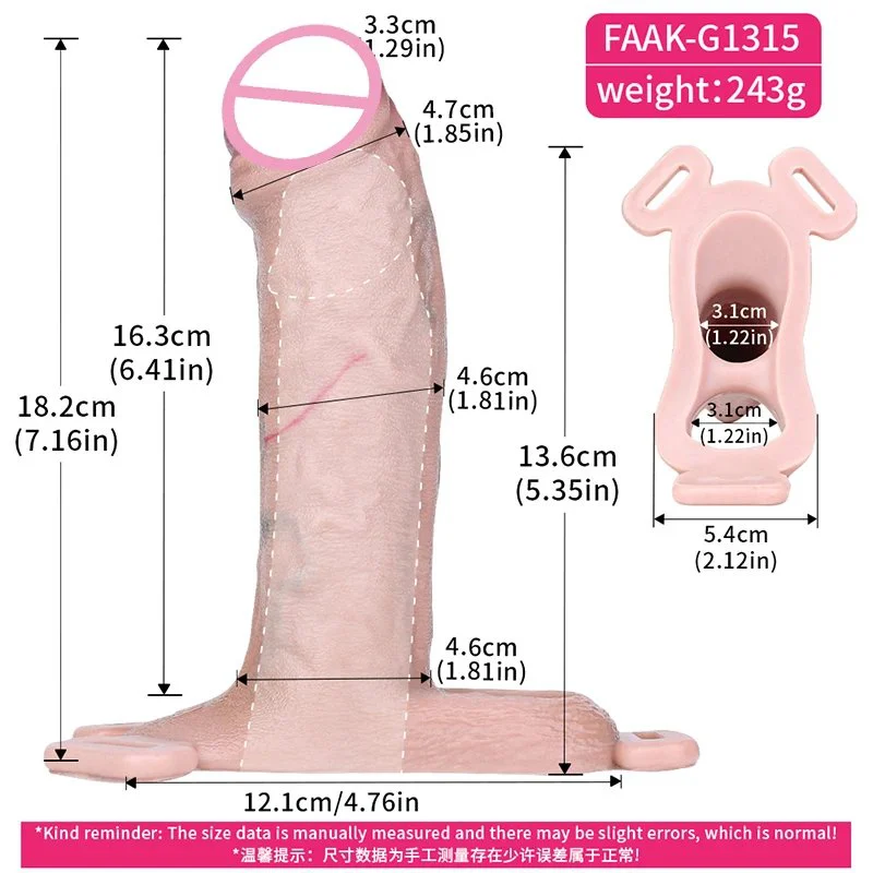 Penis Sleeve Extender Enlarger Hollow Realistic Dildo with Strap on Belt Cock Ring Penis Pump Male Sex Toys for Men Couples