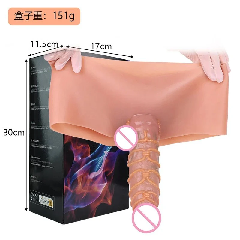 Realistic Hollow Strap on Dildo Silicone Penis Sleeve Pants Wearable Dildo for Men Extender Enlargement Adult Sex Toys