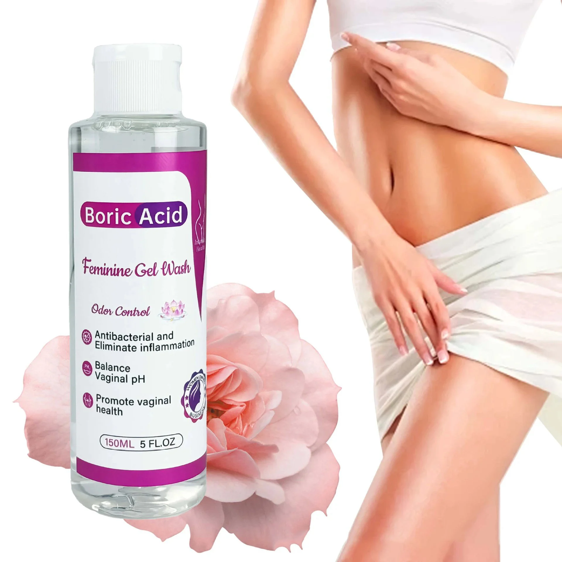 Female Private Part Care 150ML Wash Vaginal Gel Boric Acid Feminine Wash