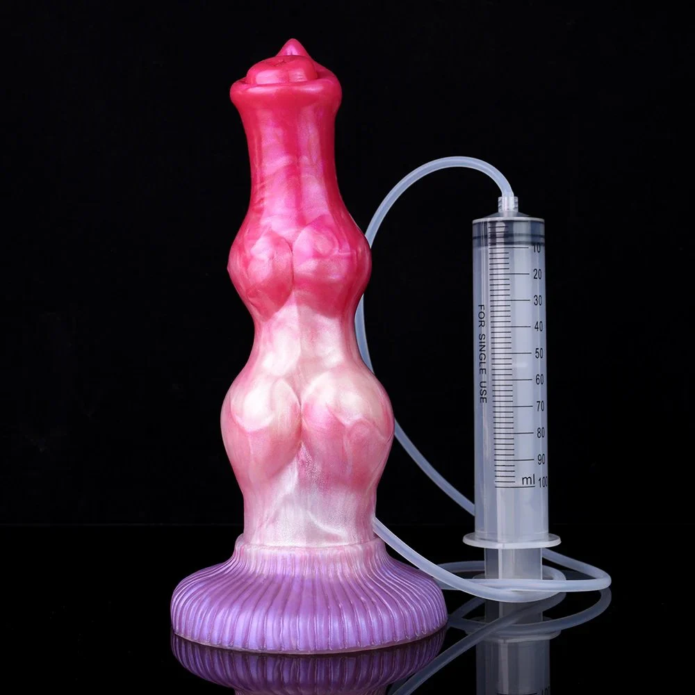 Squirting Realistic Fantasy Dildo Ejaculating Penis with Lotus Suction Cup&G-Spot Anal Prostate Knot Ejaculating for Woman