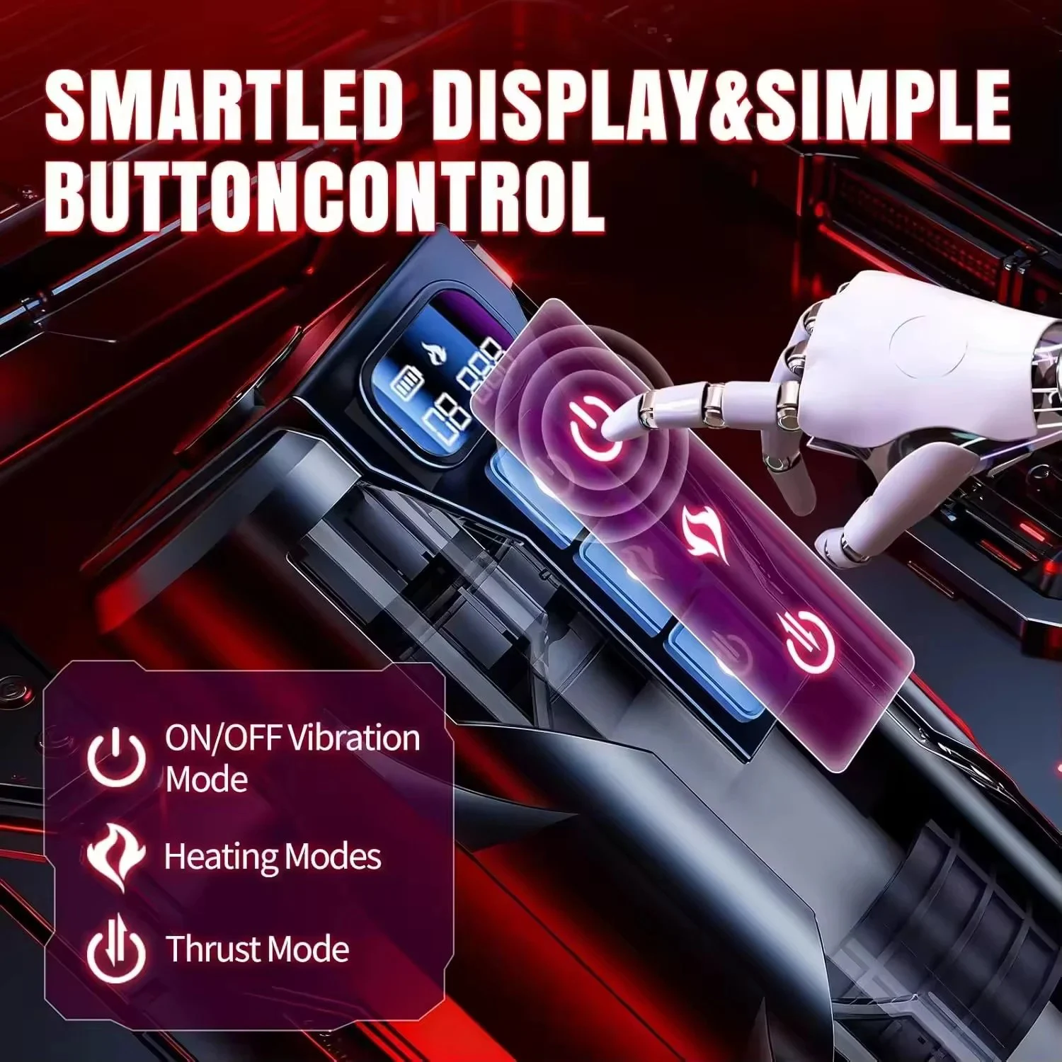 Automatic Male Sex Toys Realistic Ass Vagina 360° Heating 10 Vibration & 7 Thrusting Modes for Stroker, Pocket Pussy LCD Display