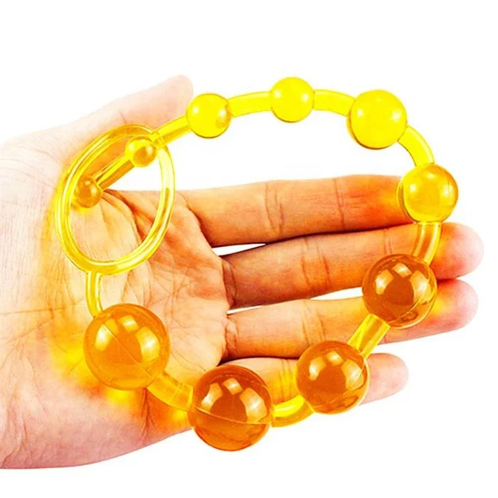 Adult Men's Anal Beads Sex Toys 10 Butt Plug with Finger Loop for Convenient Masturbation