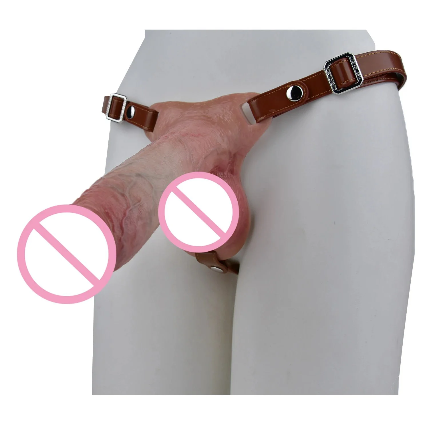 S M Sizes Ultra Realistic Double Layer Dildo for Women Lifelike Anal Plug with Adjustable Belt Lesbian Toy