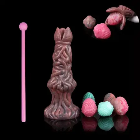 Ovipositor Dildo with Five Eggs Fantasy Creature Dildo Lay Eggs Adult Sex Toy for G-spot Anal Play