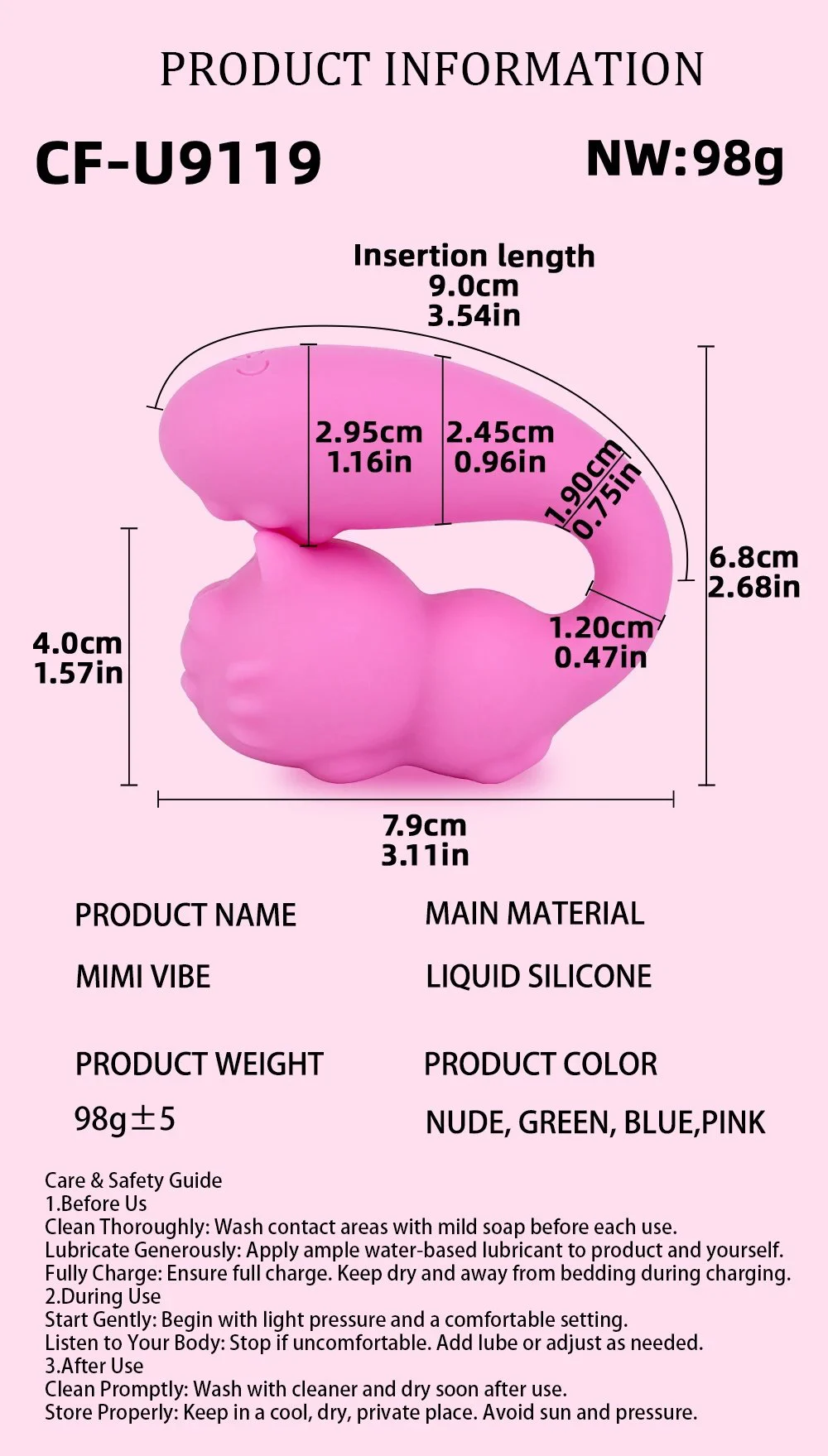 Small Vibrator Bullet Animal Cute cat Shape Rechargeable Clitoral Adult Sex Toy, Rabbit Clitoris Stimulator Vibe for Women