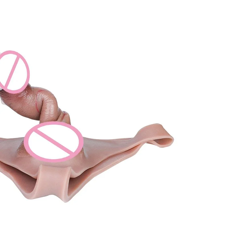 Silicone Strap on Dildo Penis Sleeve Wearable Hollow Realistic Dildo Sex Toys for Men Dick Enlargement Male Masturbator