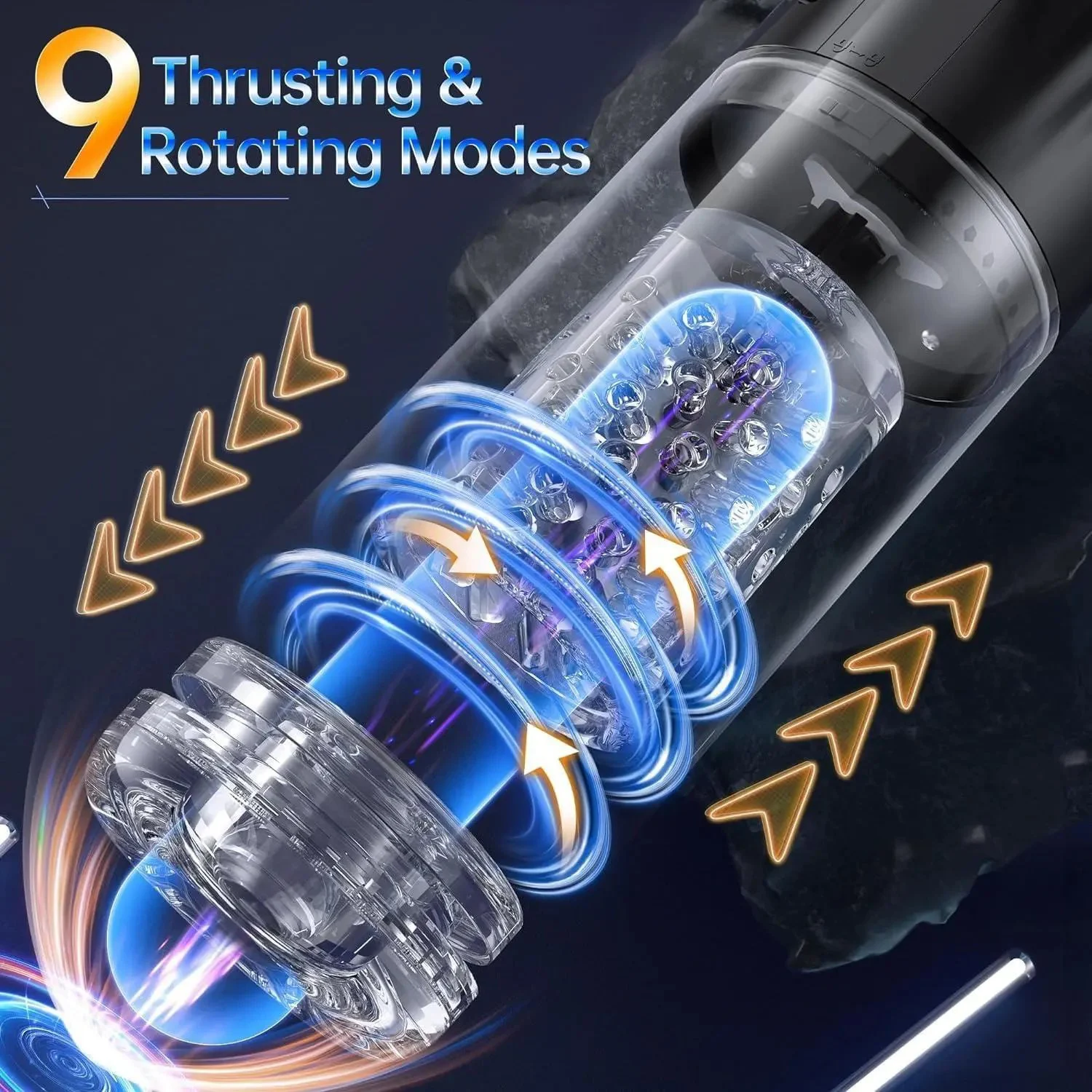 Automatic Sucking LCD Display Male Masturbator 9 Thrusting Rotating Functions Vagina Dildo Vibrating Masturbation Toy for Men