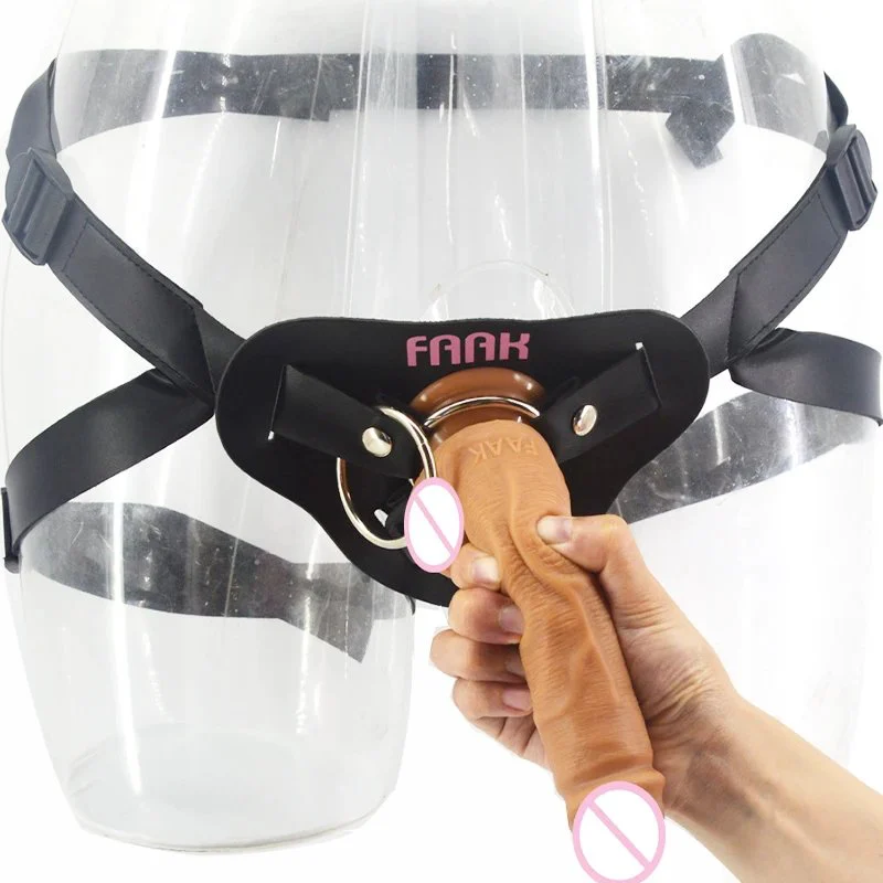Strapon Realistic Dildo with Belt Lesbian Couple Sex Tool Harness Dildo with Belt Strap on Sex Toy for Couple Pegging