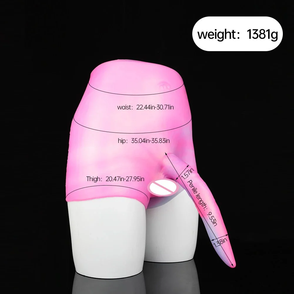Silicone wearable pants animal lesbian solid silicone leather trousers and women's adult sex toys stretchable