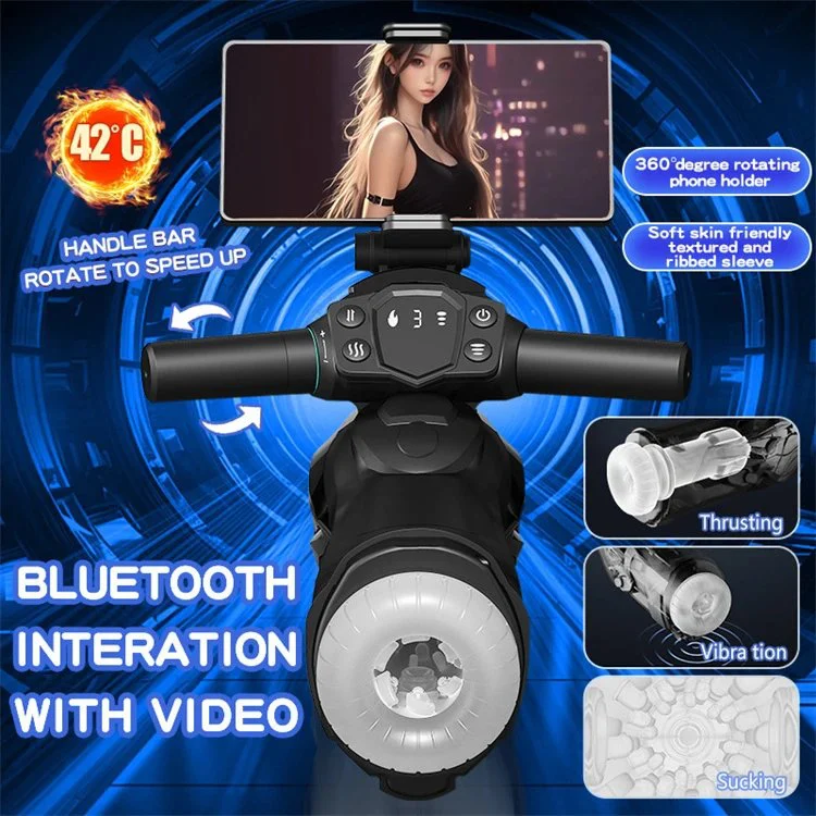 Automatic Suction Vibration Heating Thrusting Masturbation Cup Motorcycle Shaped Electric Masturbation Machine