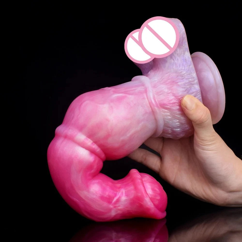 Monster Pink Color Big Horse Dildo With Testicles Artificia Dildo Suction Cup Animal Dildo for Women