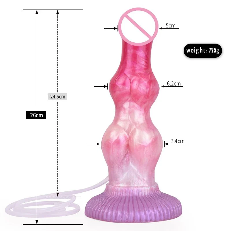 Squirting Realistic Fantasy Dildo Ejaculating Penis with Lotus Suction Cup&G-Spot Anal Prostate Knot Ejaculating for Woman