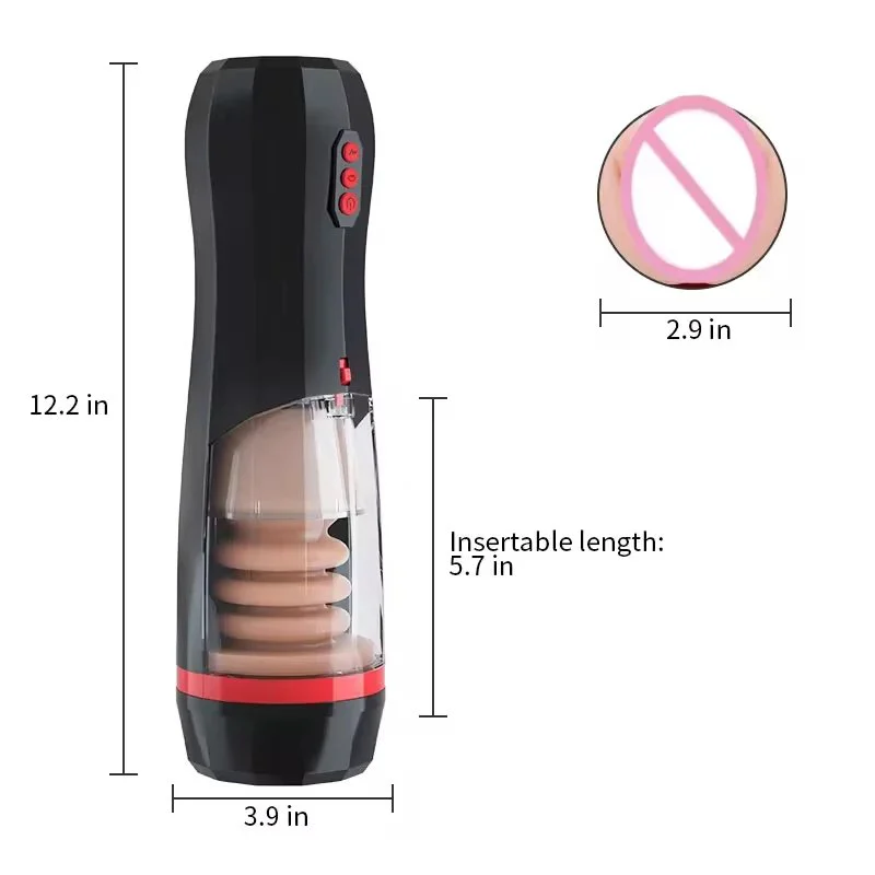 Frequency Mode Rechargeable 100% Waterproof, Silent, Diamond Airplane Cup Male Masturbator Vibrators