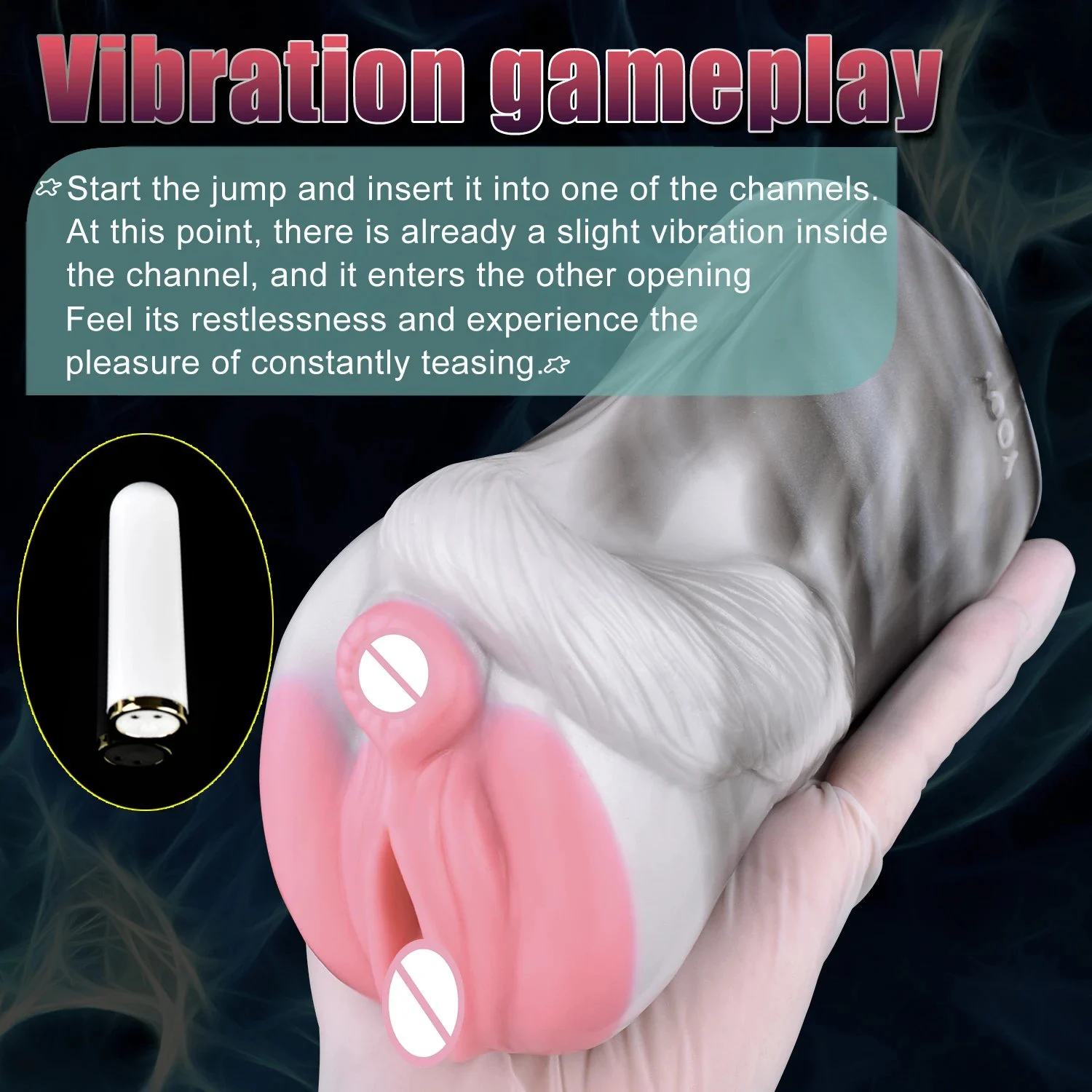 Double Hole Fantasy Silicone Masturbator,Silicone Stroker,horse Vaginal Pussy Stroker, Silicone Animal Male Masturbator