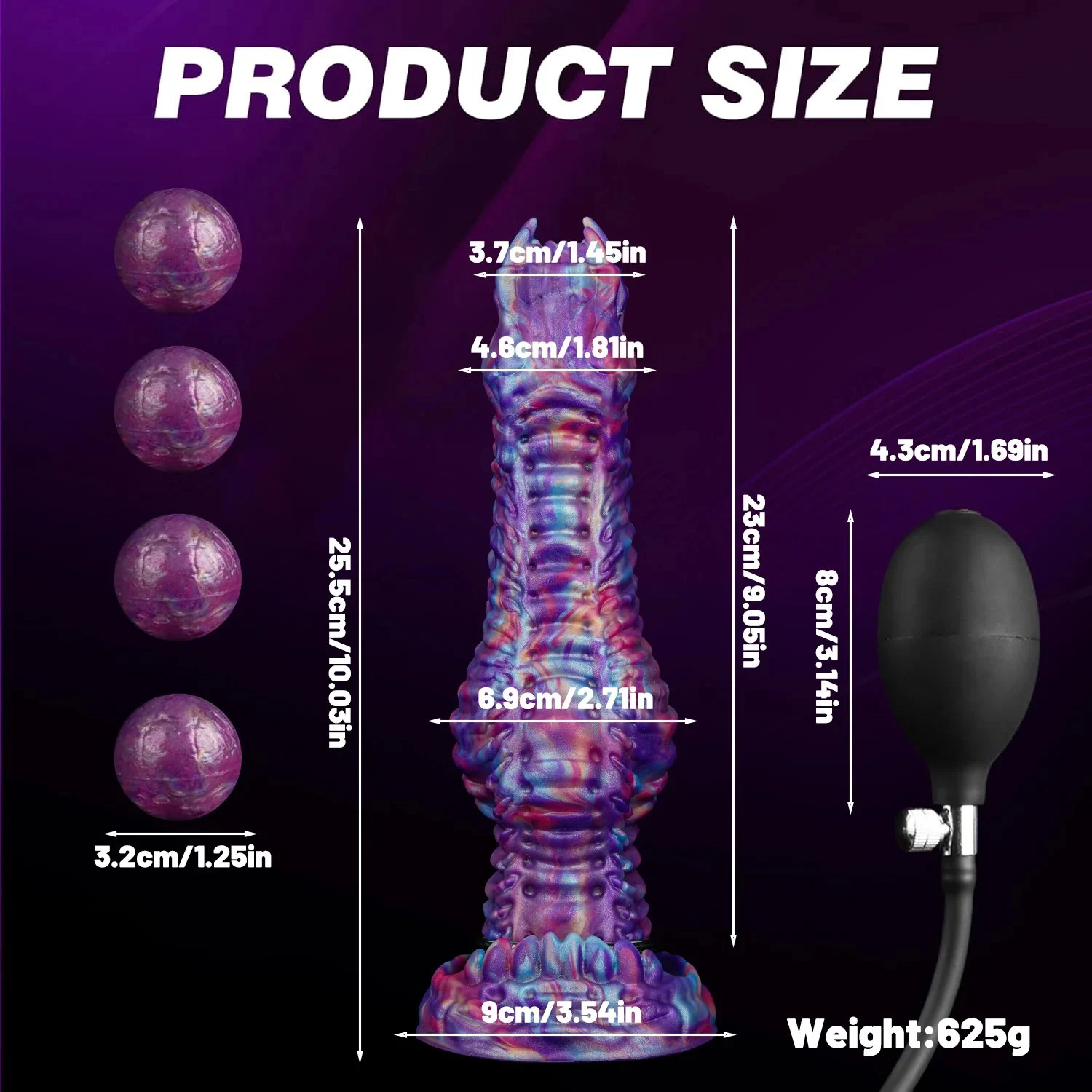 Monster Thick Ovipositor Dildo 4 Eggs Big Fantasy Anal Horse Knot Dragon Inflatable Pump Dog Sex Toy Soft Silicone Waterproof