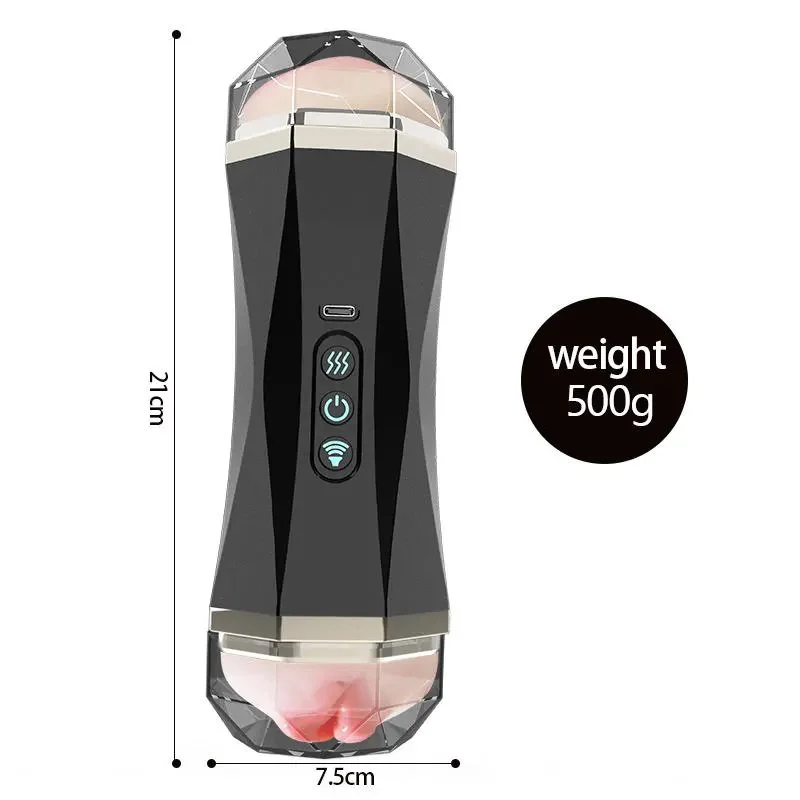 Double-Headed Interactive Masturbator Cup Men's Sexual Exercise Product for Male Masturbation