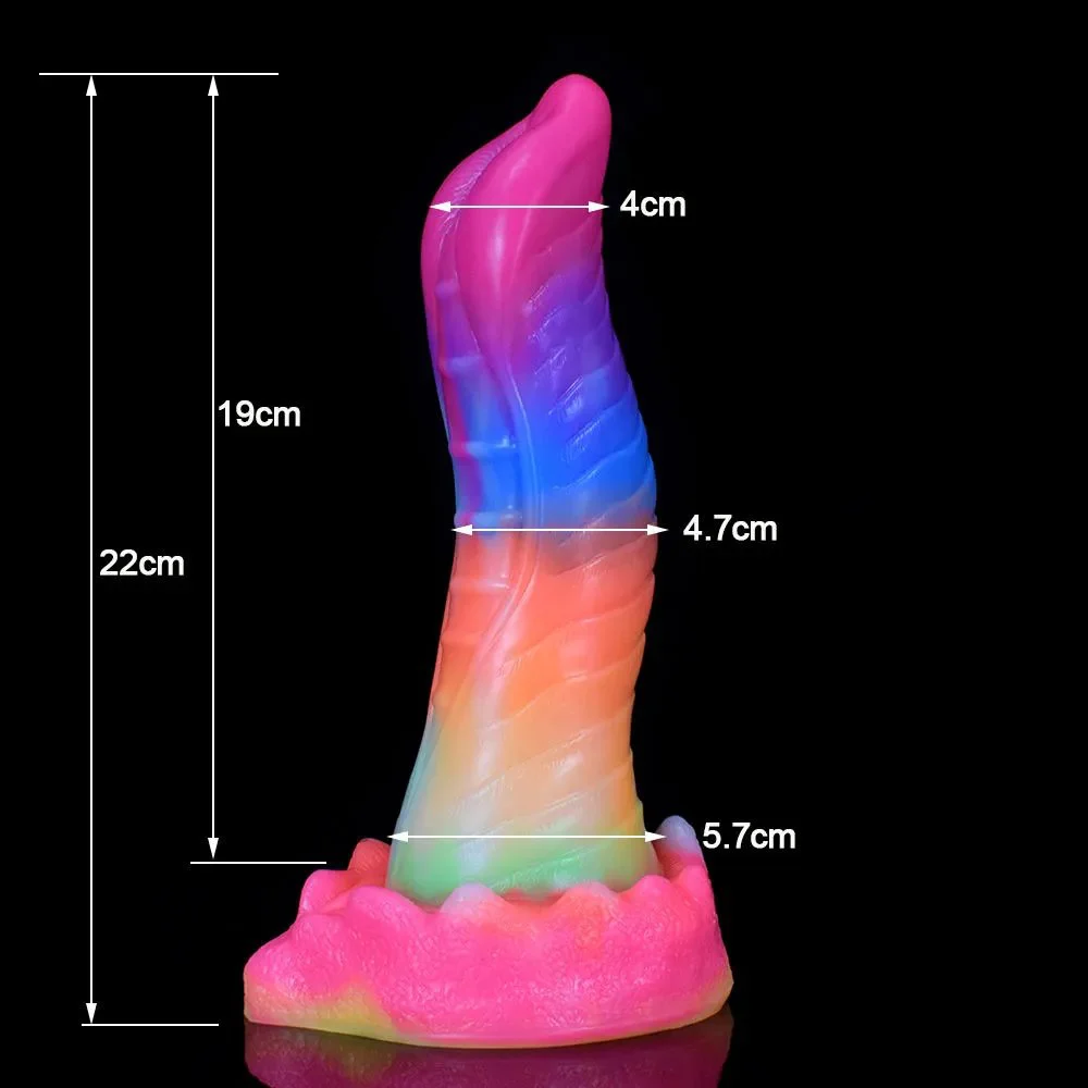 Style Luminous Sction Cup Anal Plug Soft Rubber Realistic Sex Toy for Male Female