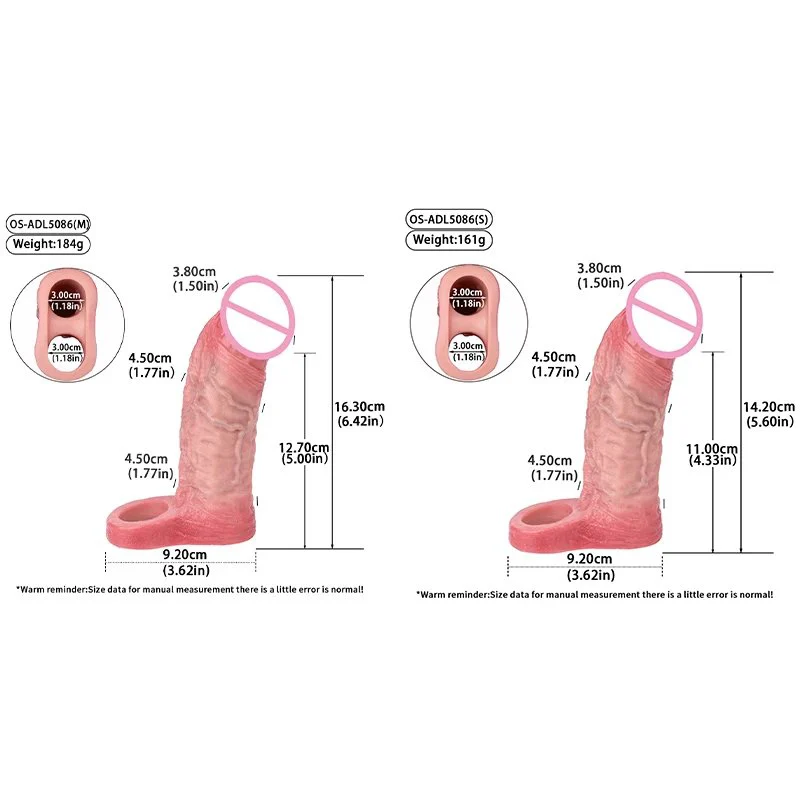 Available in Two Sizes This Silicone Penis Sleeve Is a Realistic Sex Toy Designed for Use with Male Penis Extenders