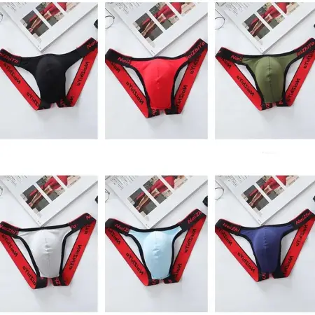 Men's Underwear Men Sexy Briefs Jockstrap U Pouch Man Low Waist Panties Thongs Mesh Underpants Gay G-Srting U Convex Underwear