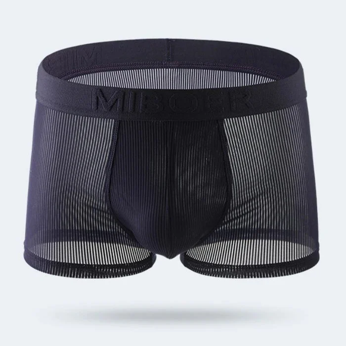 Stylish Men's Boxer Shorts Breathable Comfortable Durable Nylon Mesh Material Icy Feeling Seamless Sexy