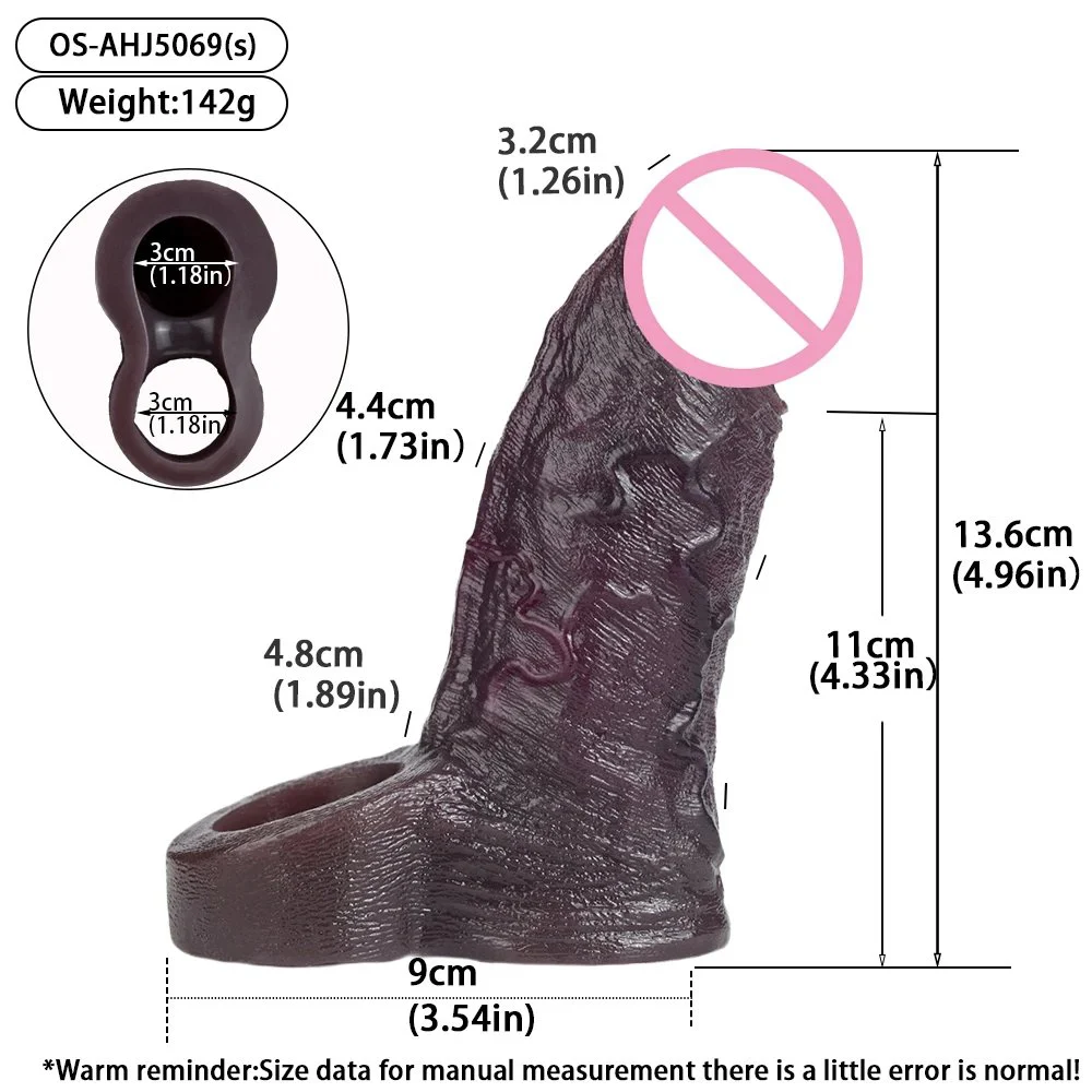 Black Duke Series Penis Enlargement Sleeve Conveniently Secure Male Penis Extender Platinum Silicone Cost-Effective Adult Toy