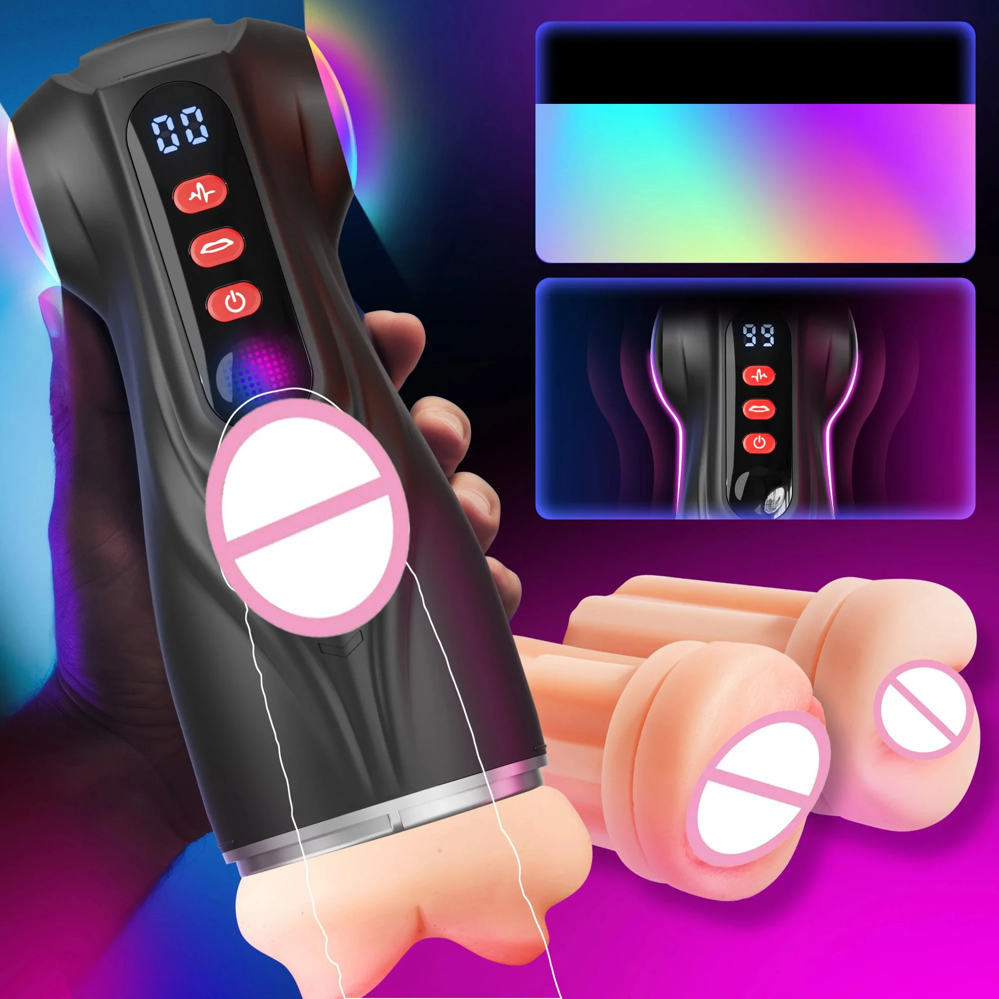 Fully Automatic Male Masturbator Aircraft Cup with Super Tight Vibrating & Stimulating Features APP Interactive Sex Toy