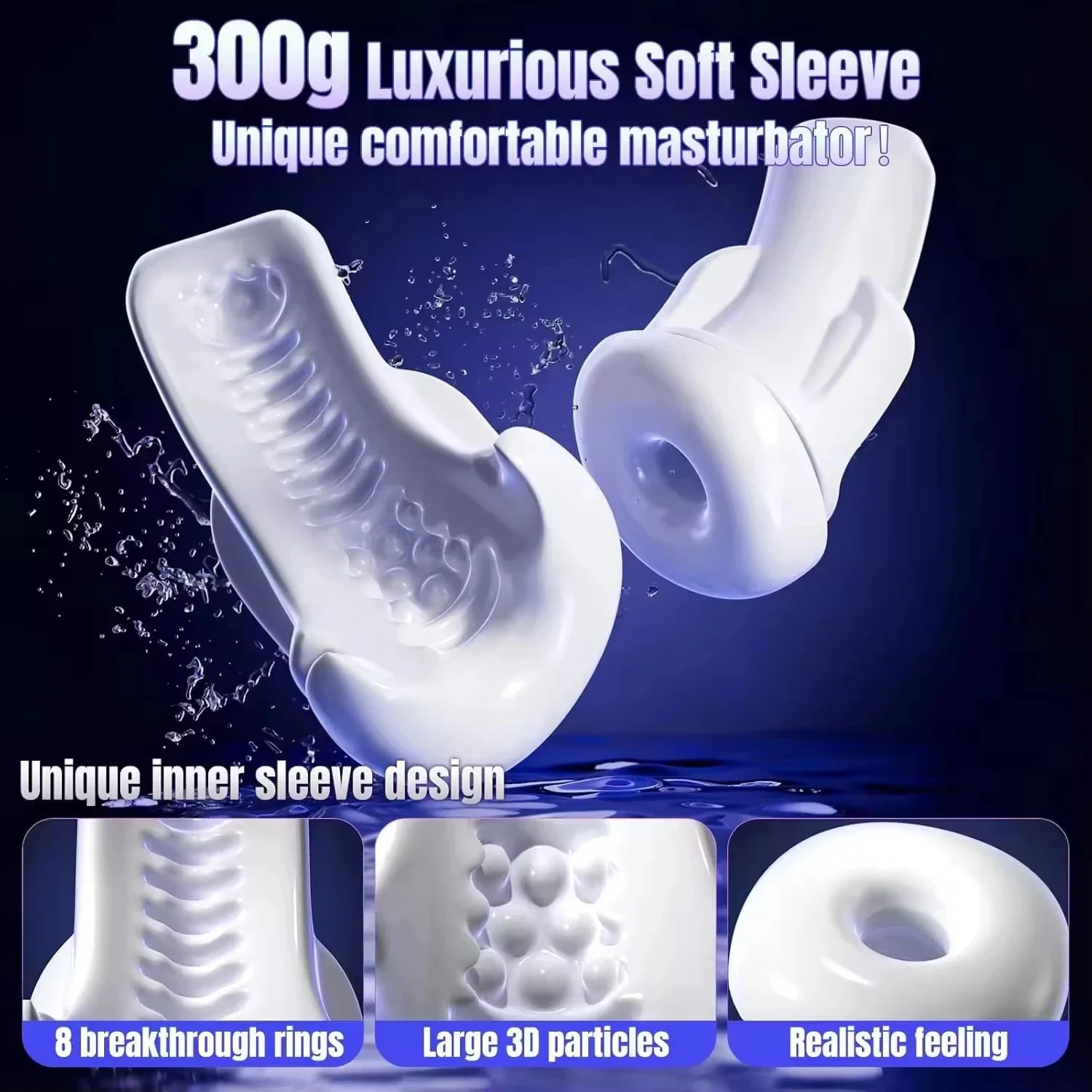 Electric Male Masturbator-100% Waterproof 6 Thrusting 3 Suction Functions Real Touch Feeling Customized Color Masturbation