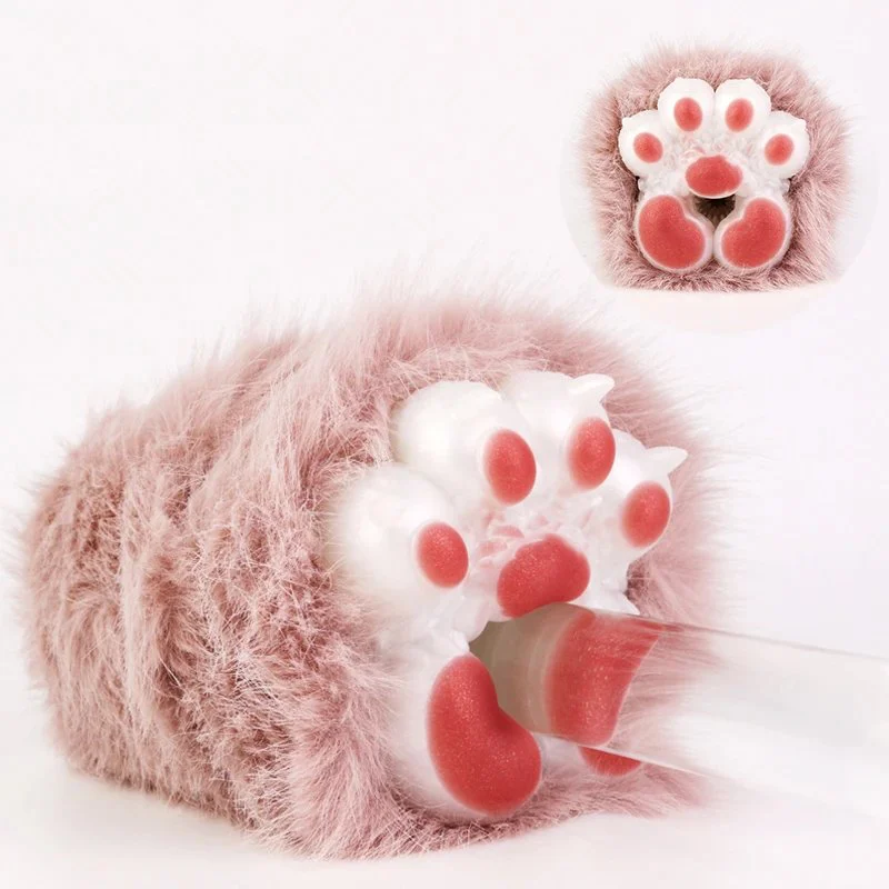 Animal Cat Claw Animal Fur Pocket Pussy Male Masturbator Soft Silicone Single Vagina Penis Stroker Massage Sex Toy for Men